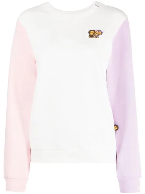logo-embroidered colour-block sweatshirt by BAPE