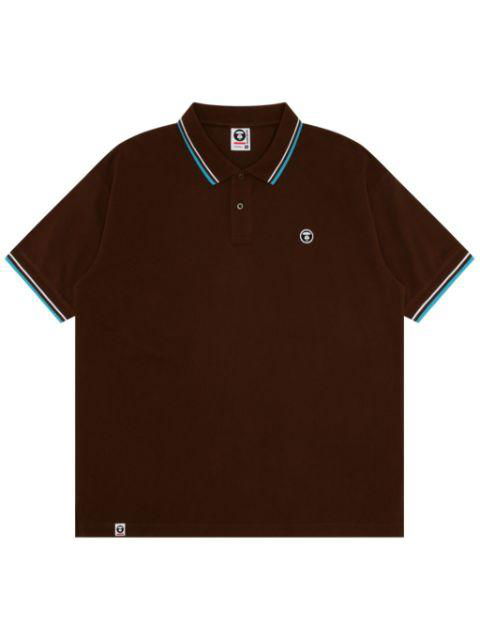 logo-embroidered cotton polo shirt by BAPE