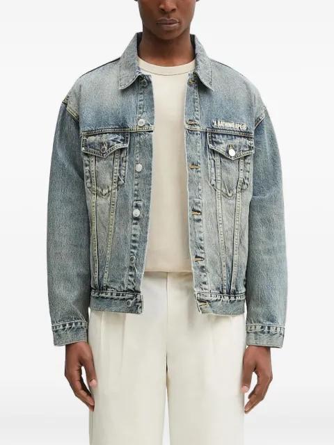logo-embroidered denim jacket by BAPE