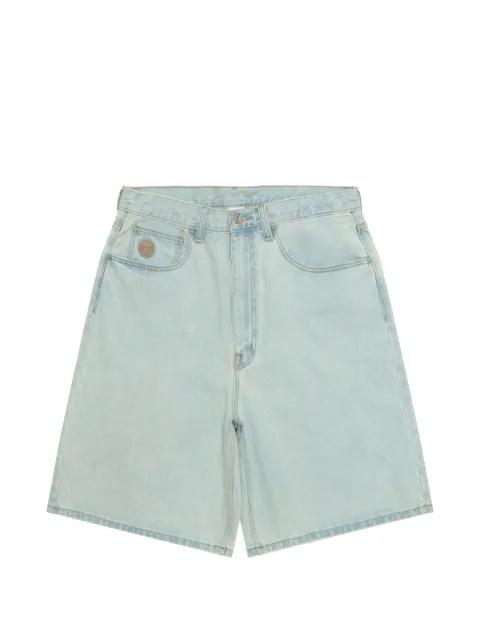 logo embroidered denim shorts by BAPE