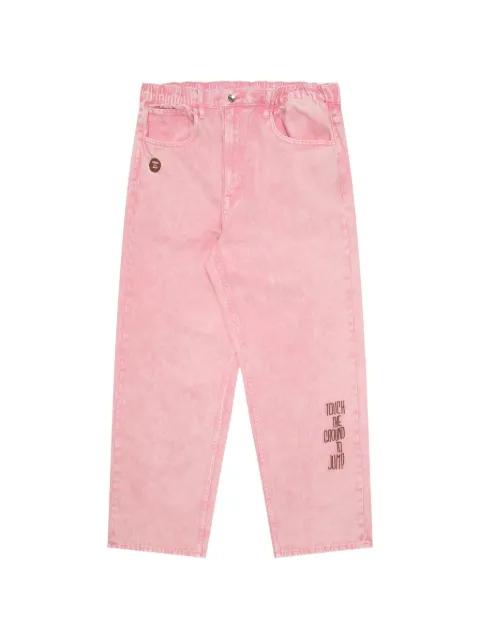 logo-embroidered jeans by BAPE
