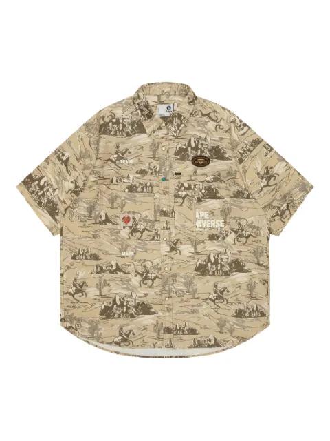 logo-embroidered shirt by BAPE