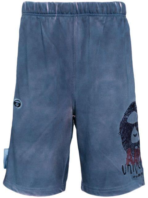 logo-embroidered track shorts by BAPE