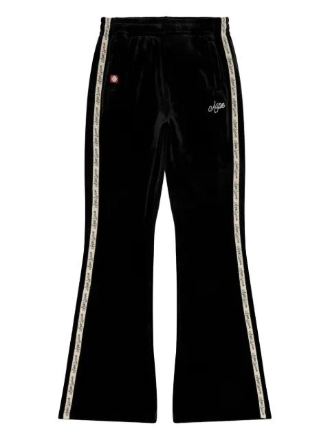 logo-embroidery tape-detail trousers by BAPE