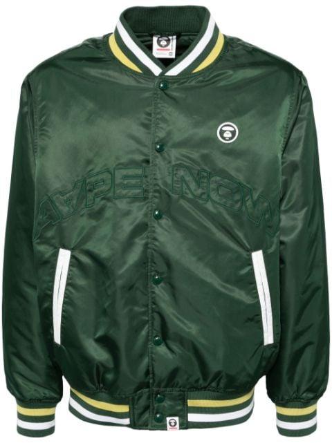 logo-patch bomber jacket by BAPE