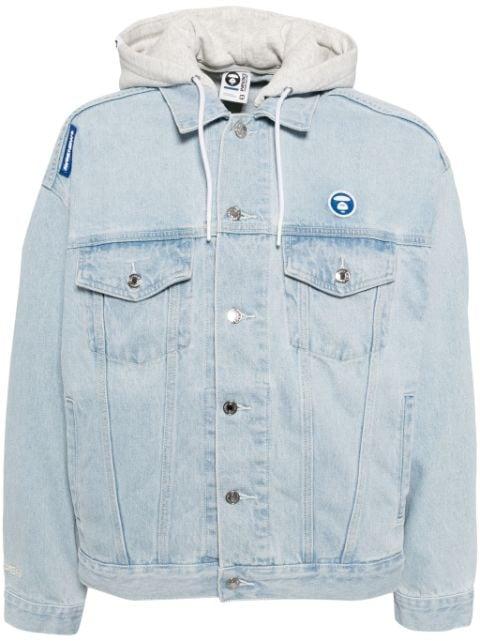 logo-patch hoodied jacket by BAPE