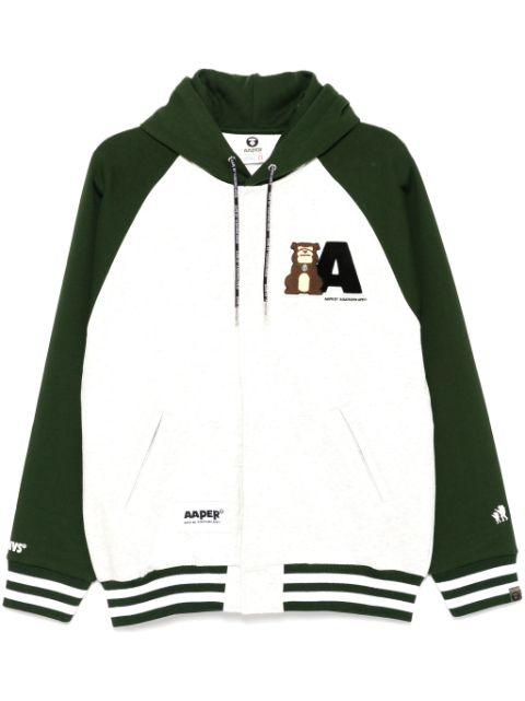 logo-patch hoodied jacket by BAPE