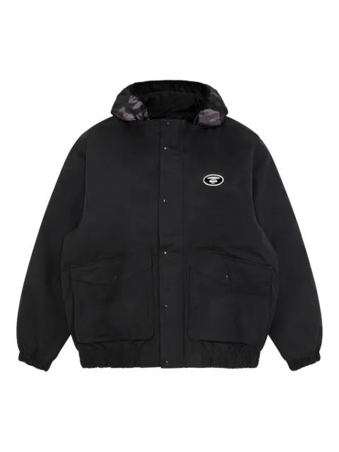 logo-patch hoodied jacket by BAPE