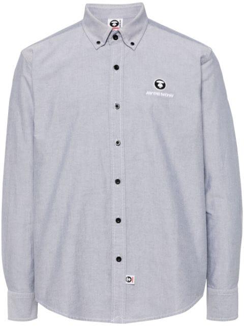 logo-patch long-sleeved shirt by BAPE