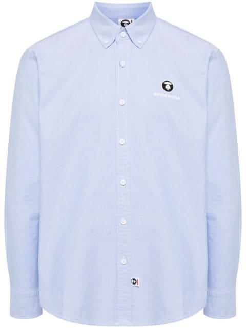 logo-patch long-sleeved shirt by BAPE