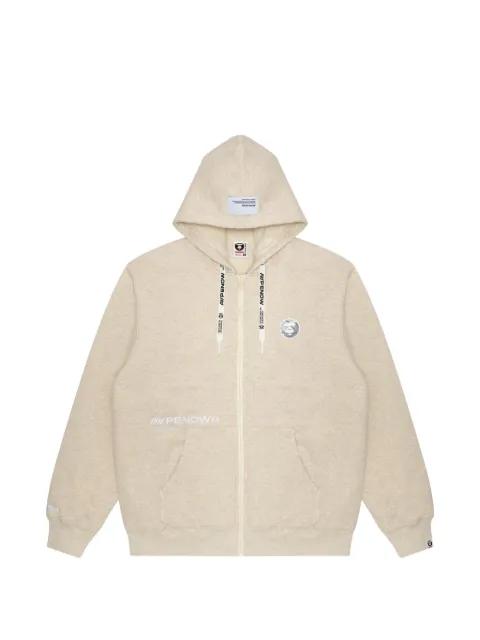 logo-patch zip-up hoodie by BAPE