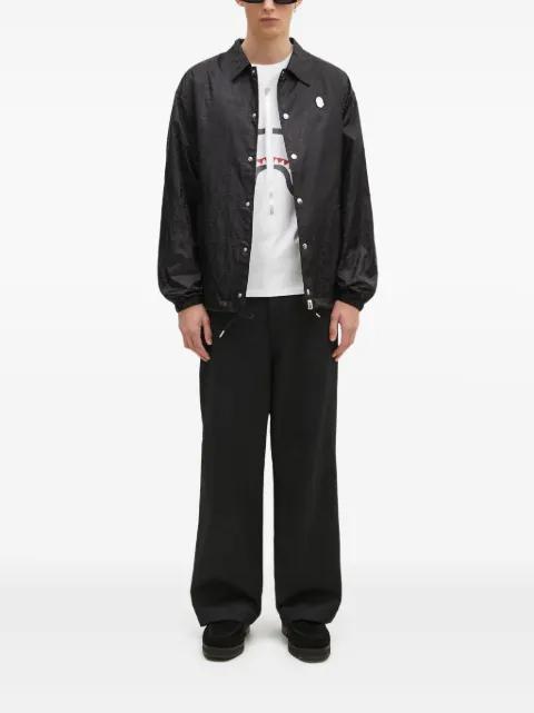 logo-pattern shirt jacket by BAPE
