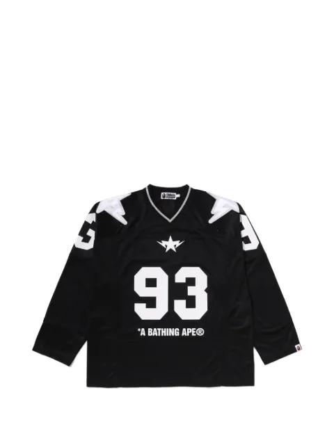 logo-print V-neck T-shirt by BAPE