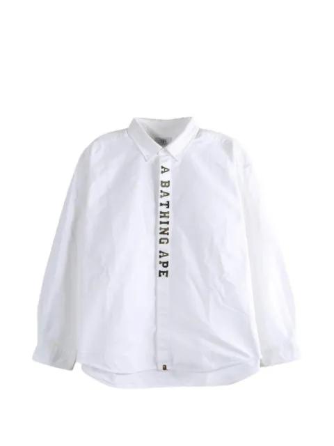 logo-print button-down shirt by BAPE