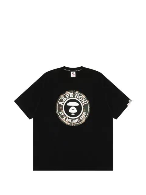 logo-print camouflage-detail T-shirt by BAPE