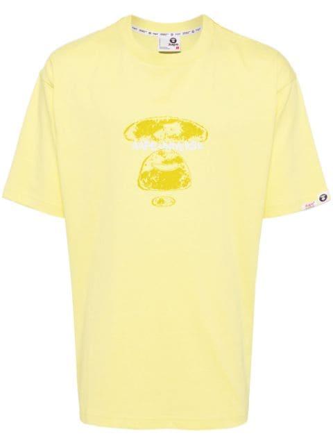 logo-print cotton T-shirt by BAPE