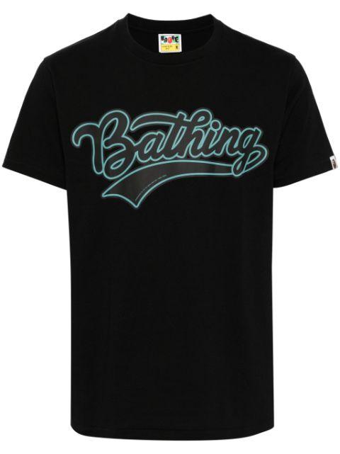logo-print cotton T-shirt by BAPE