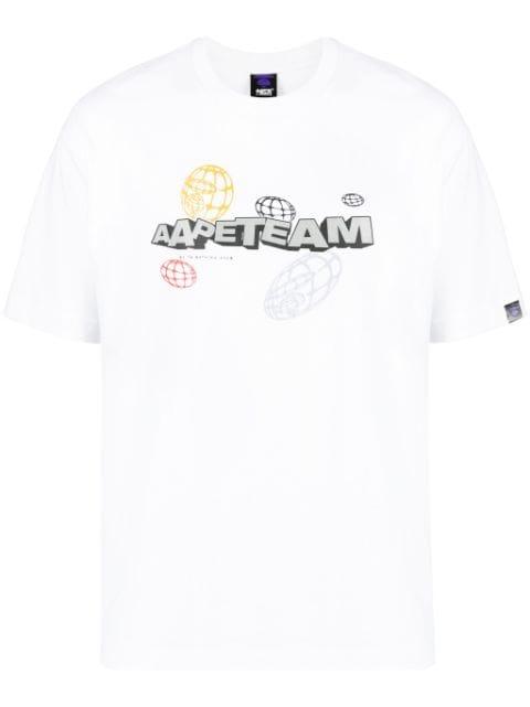 logo-print cotton T-shirt by BAPE