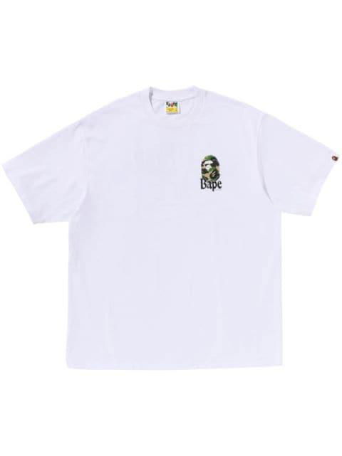 logo-print cotton T-shirt by BAPE