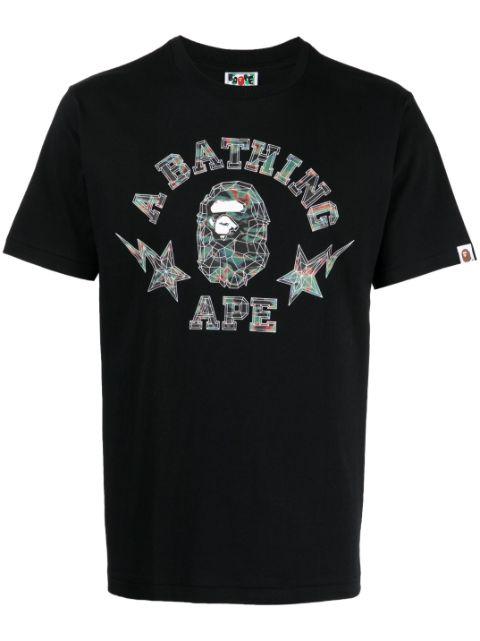 logo-print cotton T-shirt by BAPE
