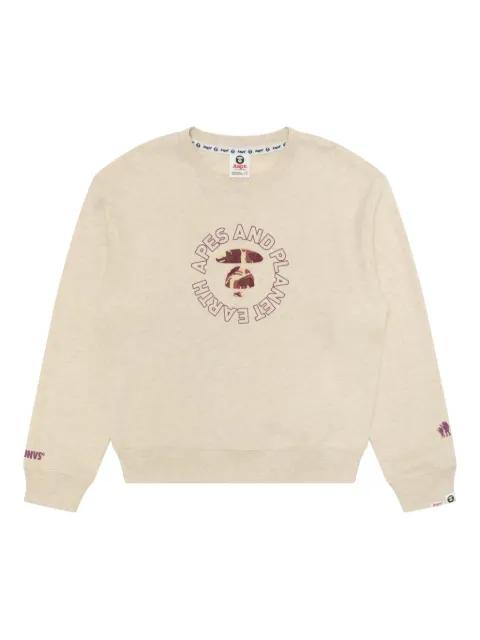 logo-print crew-neck sweater by BAPE