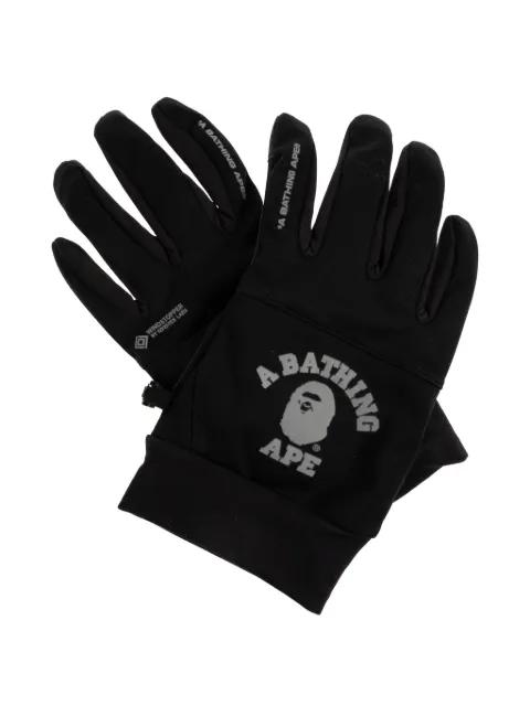 logo-print gloves by BAPE