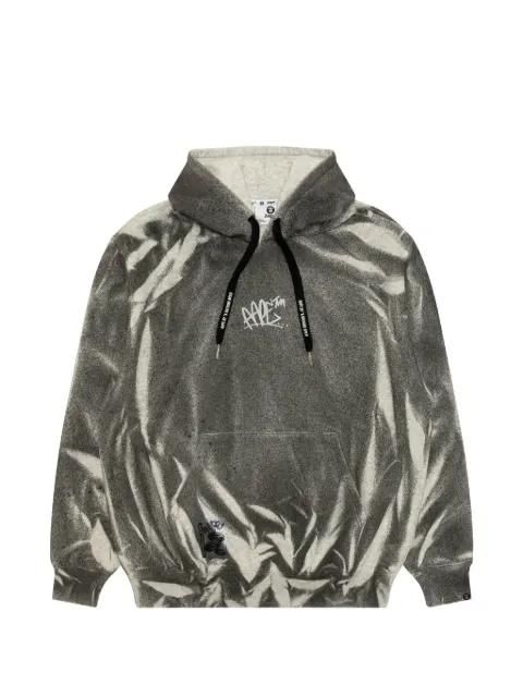 logo-print graphic-pattern cotton hoodie by BAPE