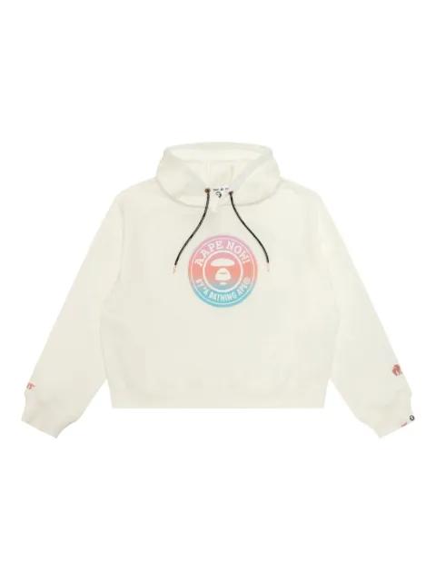 logo-print hoodie by BAPE