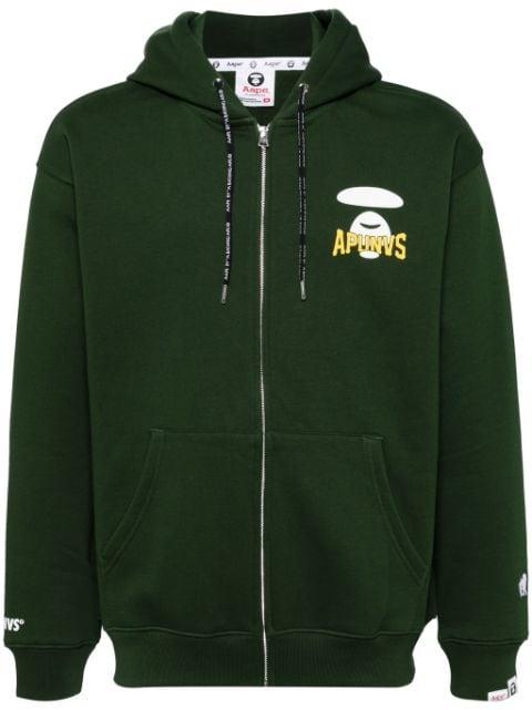 logo-print hoodie by BAPE