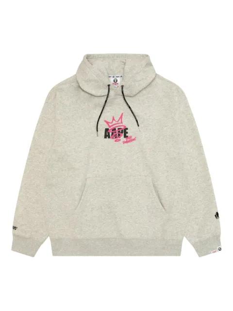 logo-print hoodie by BAPE
