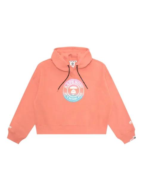 logo-print hoodie by BAPE