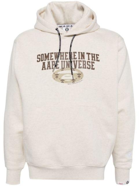 logo-print hoodie by BAPE