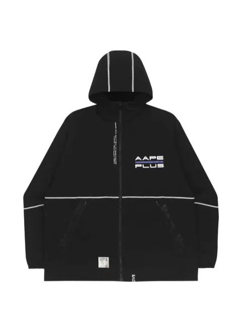 logo-print hoodied jacket by BAPE