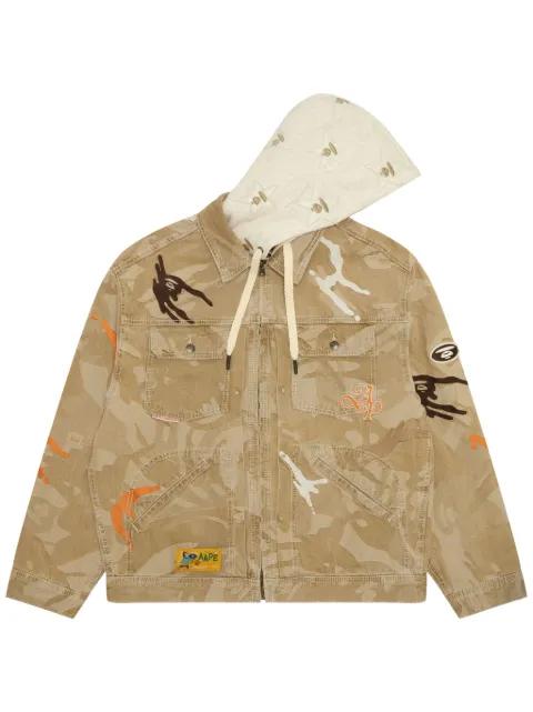 logo-print jacket by BAPE