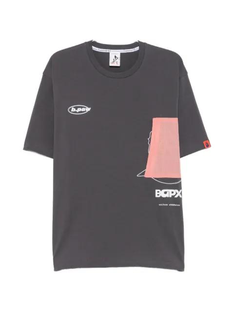 logo-print panelled T-shirt by BAPE