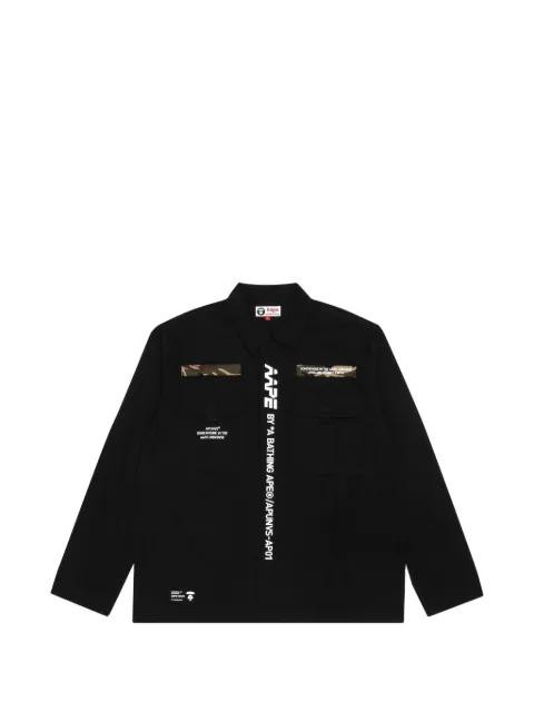 logo-print panelled shirt by BAPE
