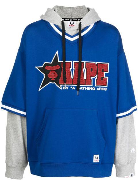 logo-print pullover hoodie by BAPE
