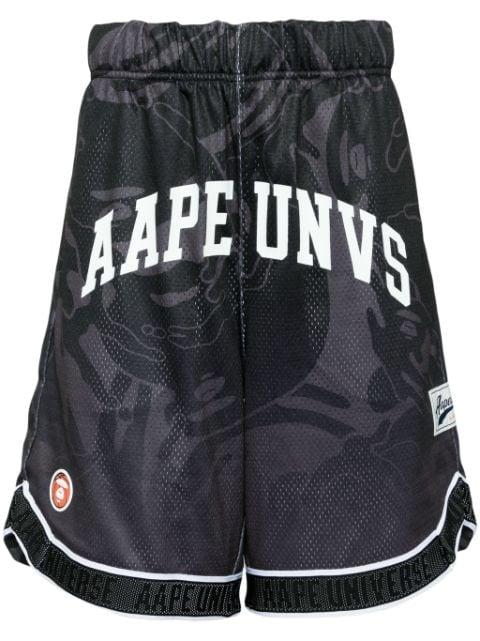 logo-print track shorts by BAPE