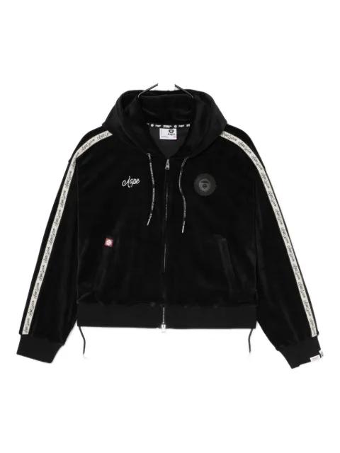 logo velvet hoodie by BAPE