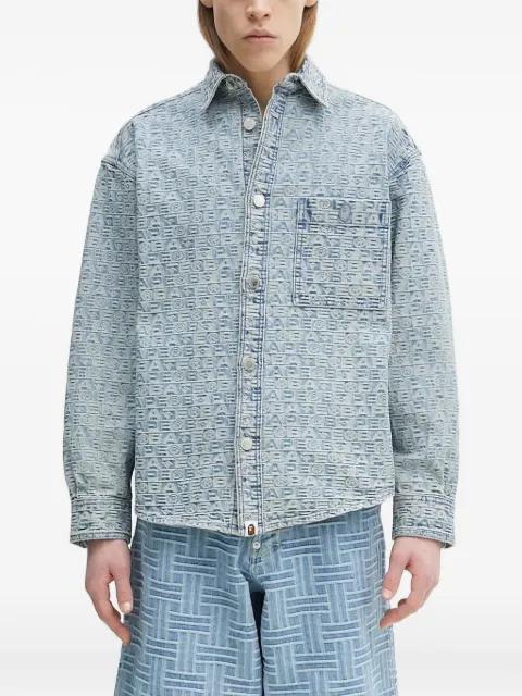 monogram-print denim shirt jacket by BAPE
