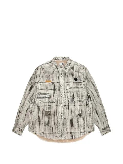 moonface-patch shirt jacket by BAPE