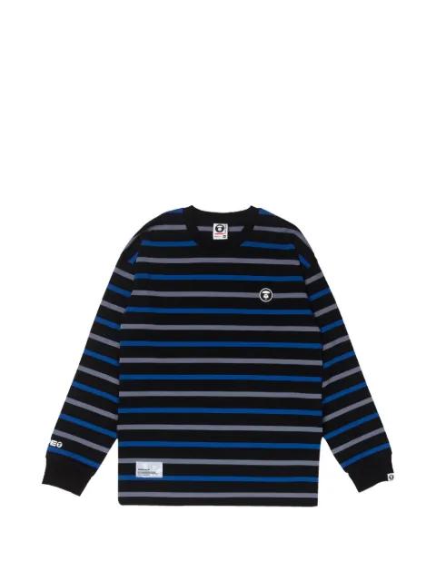 moonface patch striped long-sleeve T-shirt by BAPE