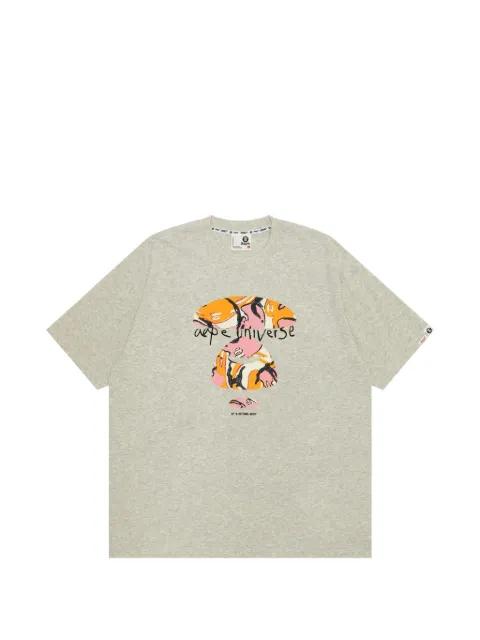 moonface-print T-shirt by BAPE