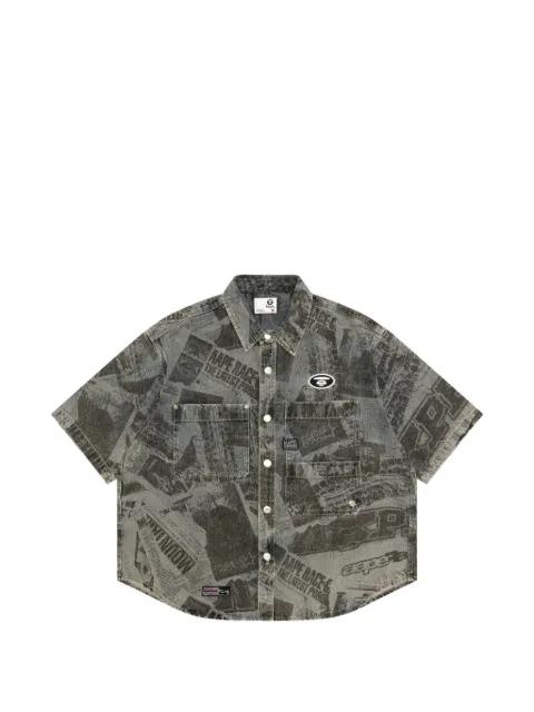 moonface-print shirt by BAPE