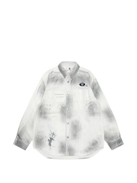 moonface splatter embroidered shirt by BAPE