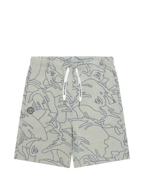 outline-print shorts by BAPE