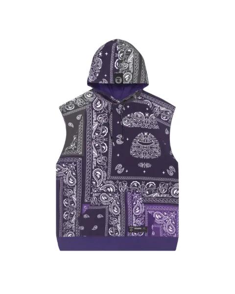 paisley-print sleeveless hoodie by BAPE