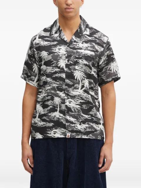palm-tree printed shirt by BAPE