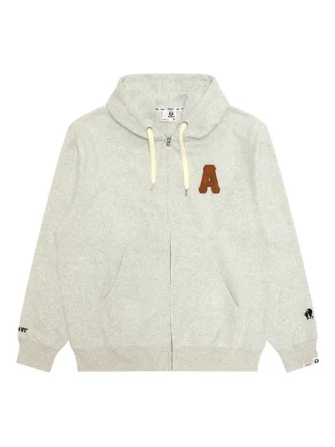patch-appliqué zip-up hoodie by BAPE
