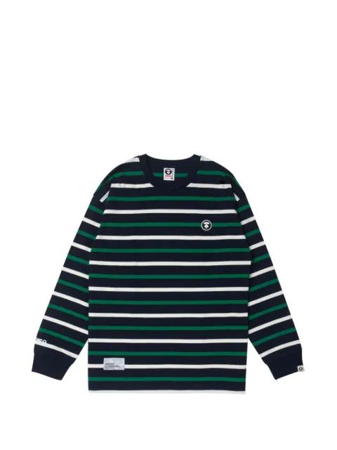 patch striped long-sleeve T-shirt by BAPE
